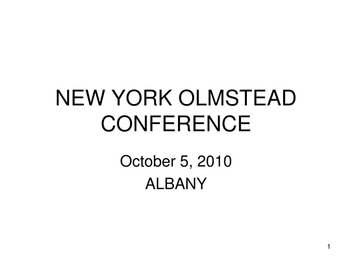 new york olmstead conference
