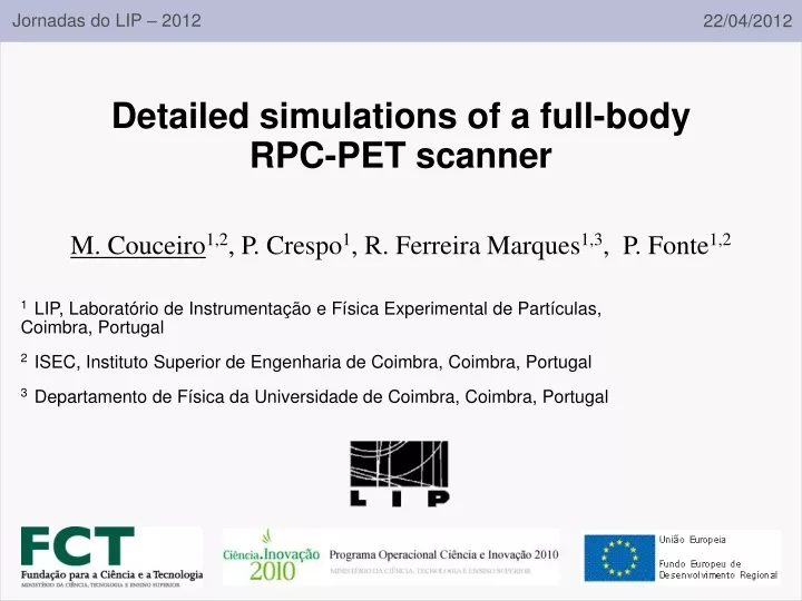 detailed simulations of a full body rpc pet scanner