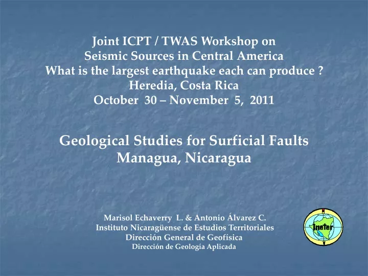 joint icpt twas workshop on seismic sources