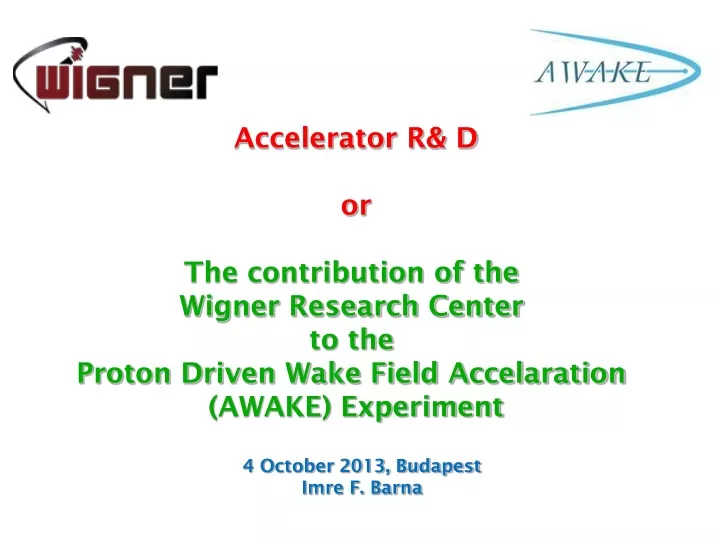 accelerator r d or the contribution of the wigner