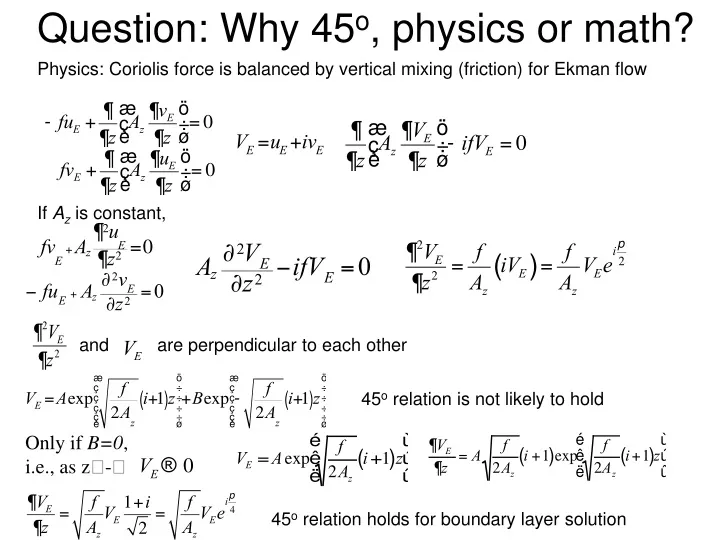 question why 45 o physics or math