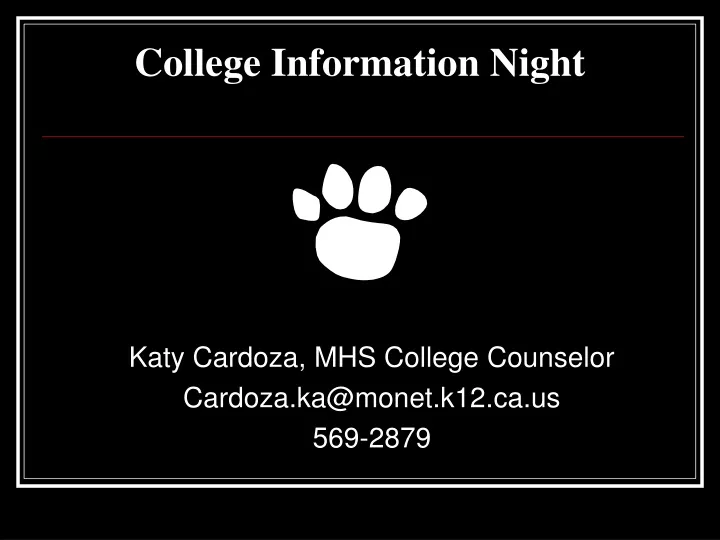 college information night