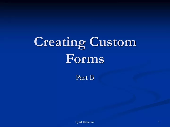 creating custom forms