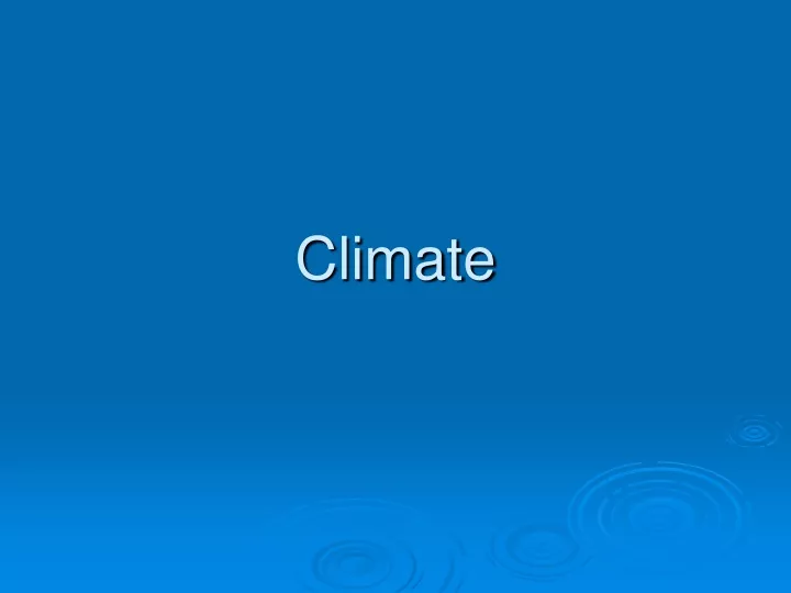 climate