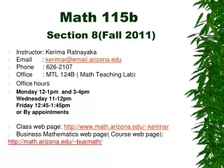 Math 115b Section 8(Fall 2011)