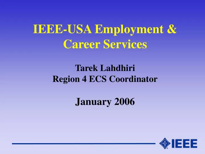 ieee usa employment career services tarek