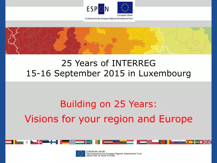 25 years of interreg 15 16 september 2015