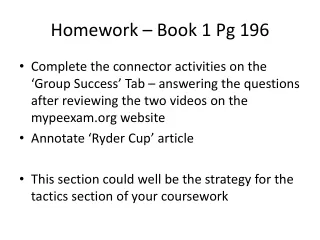 Homework – Book 1 Pg 196