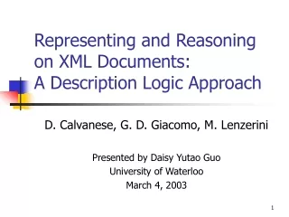 Representing and Reasoning on XML Documents: A Description Logic Approach