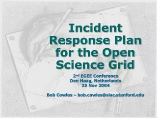 Incident Response Plan for the Open Science Grid