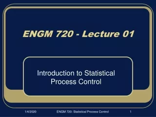 ENGM 720 - Lecture 01