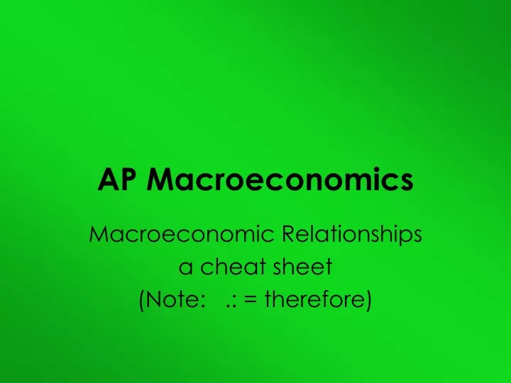 ap macroeconomics