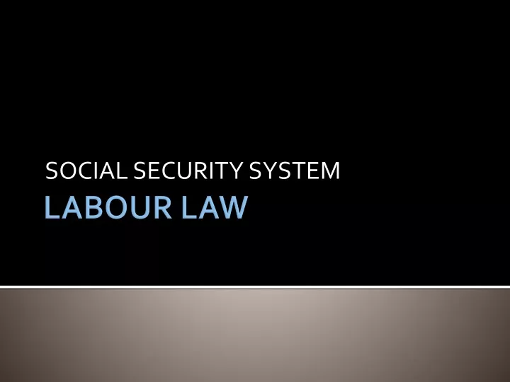 social security system