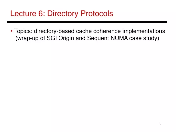 lecture 6 directory protocols