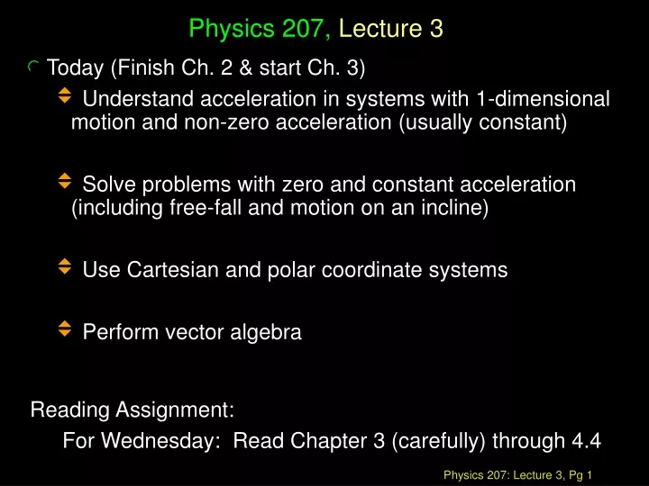 physics 207 lecture 3