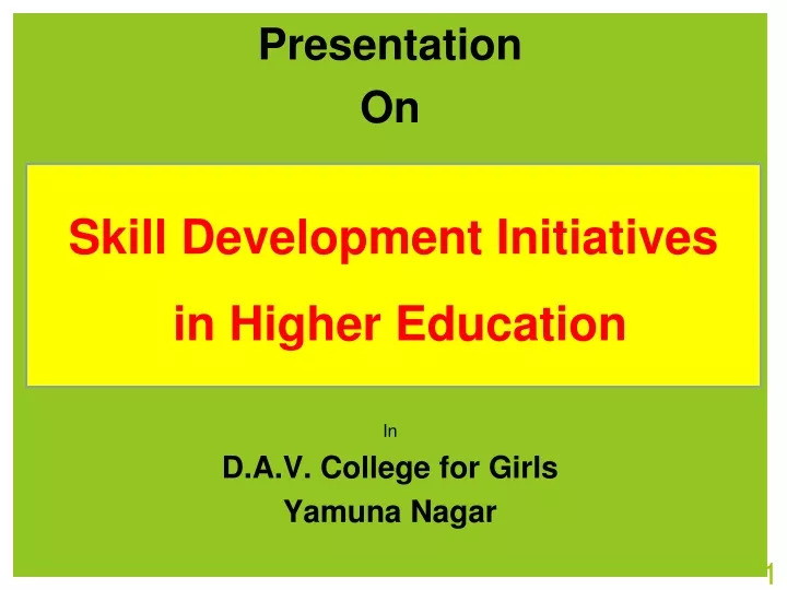 presentation on in d a v college for girls yamuna