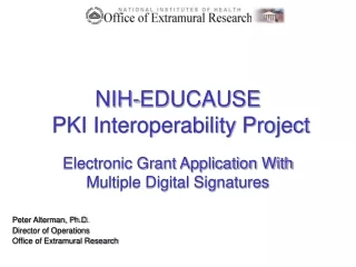 NIH-EDUCAUSE  PKI Interoperability Project