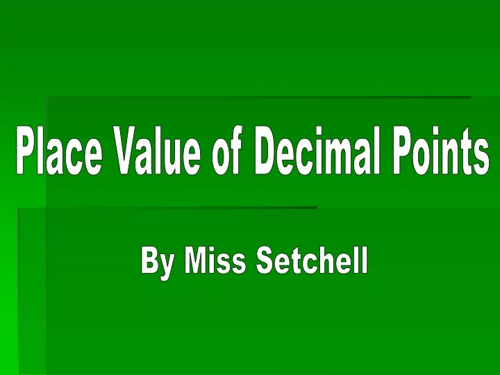 place value of decimal points
