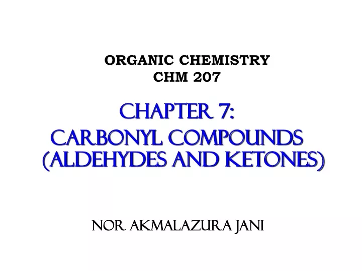 organic chemistry chm 207