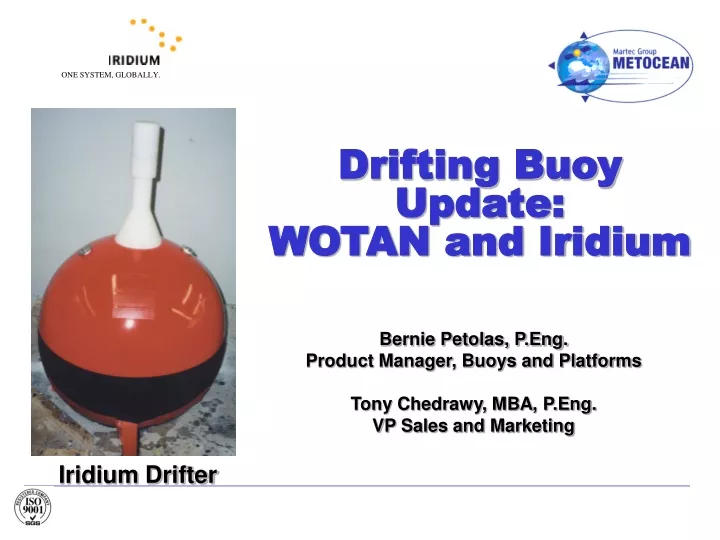 drifting buoy update wotan and iridium