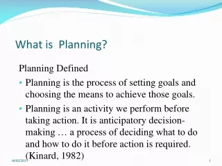What is  Planning?