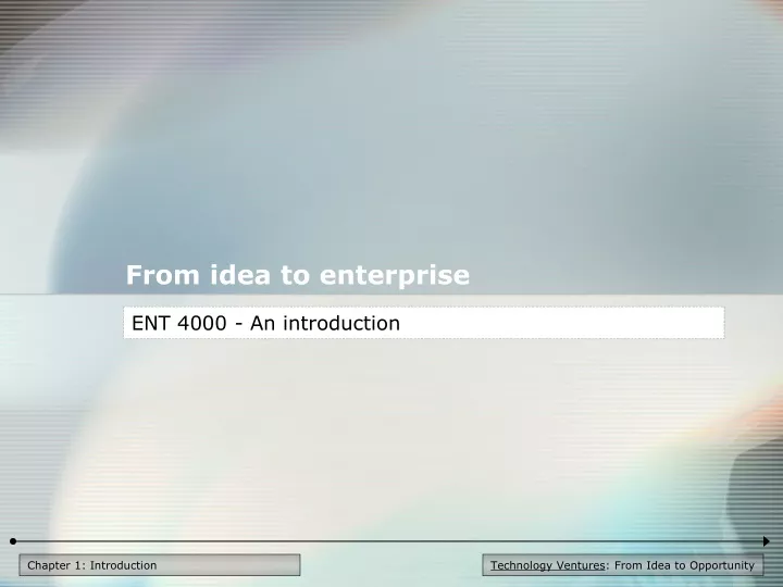 from idea to enterprise
