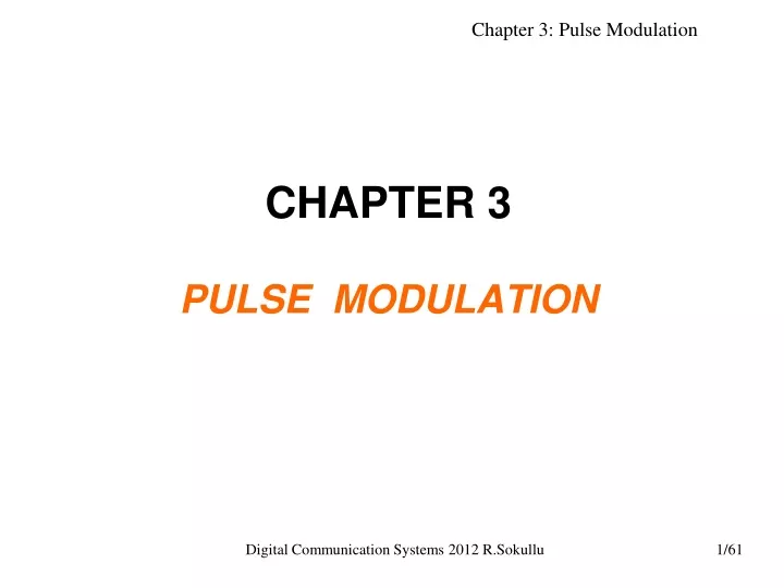 chapter 3 pulse modulation