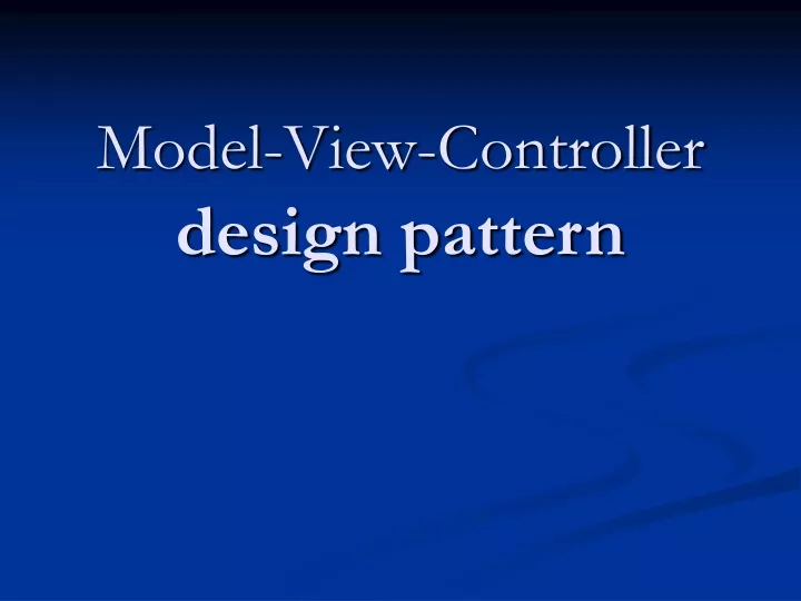model view controller design pattern