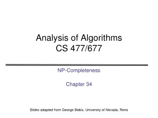 Analysis of Algorithms CS 477/677