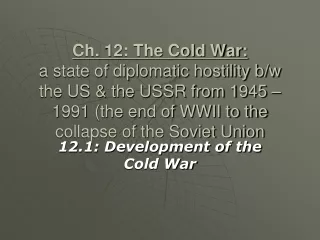 12.1: Development of the Cold War