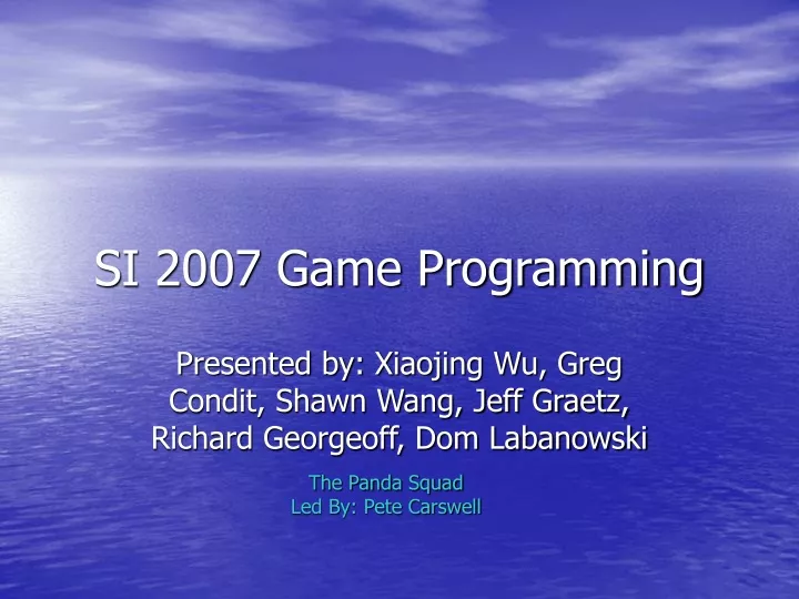si 2007 game programming