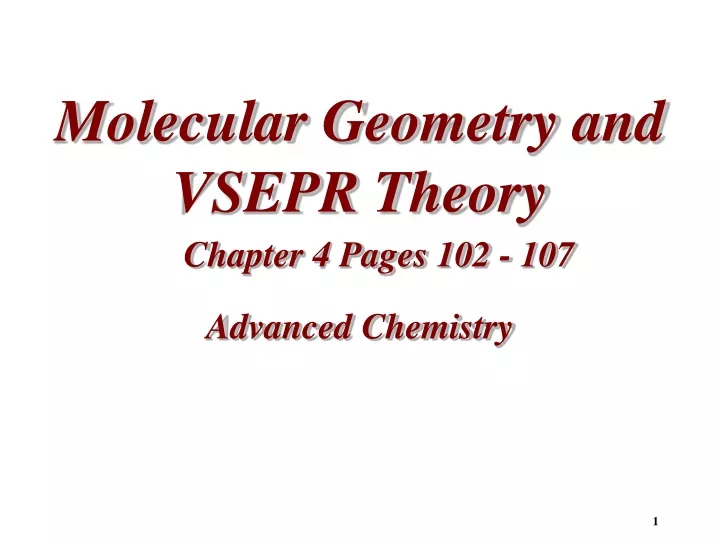 molecular geometry and vsepr theory