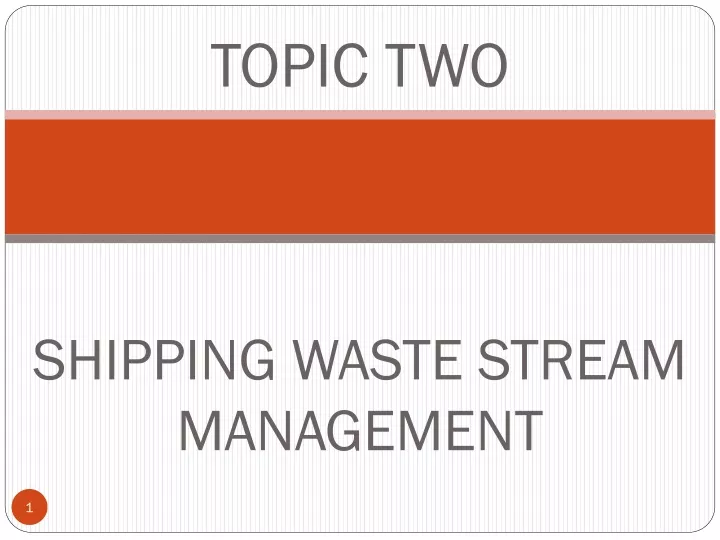 shipping waste stream management