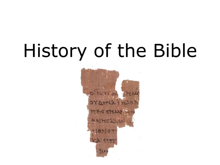 history of the bible