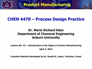 Product Manufacturing