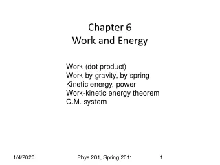 Chapter 6 Work and Energy