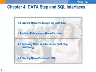 Chapter 4: DATA Step and SQL Interfaces