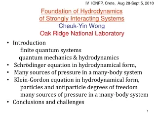 Foundation of Hydrodynamics of Strongly Interacting Systems Cheuk-Yin Wong