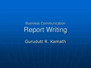 business communication report writing