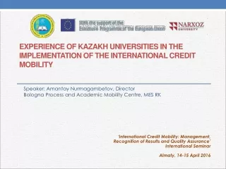 Experience of Kazakh  universities in the implementation of the international credit mobility