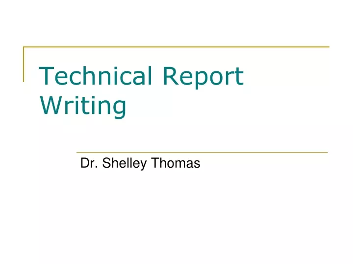 technical report writing
