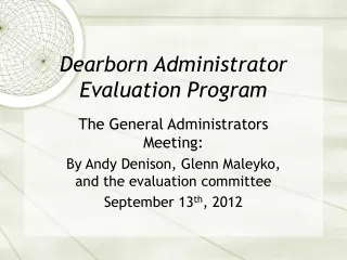 Dearborn Administrator Evaluation Program