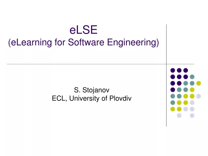 else elearning for software engineering