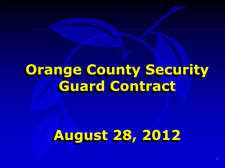 orange county security guard contract august