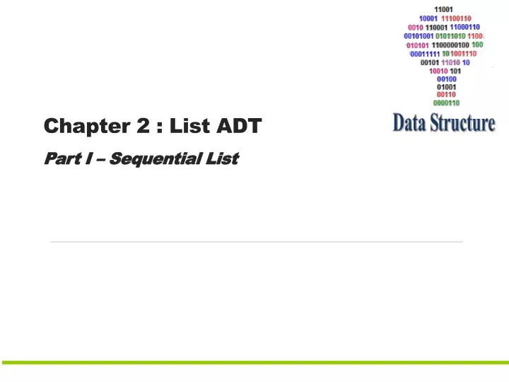 chapter 2 list adt part i sequential list
