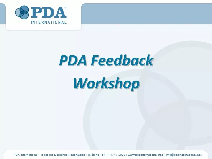 pda feedback workshop