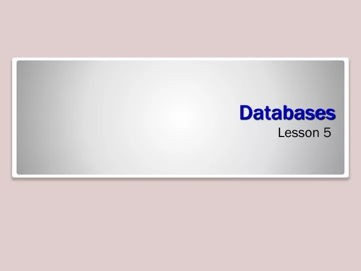 databases