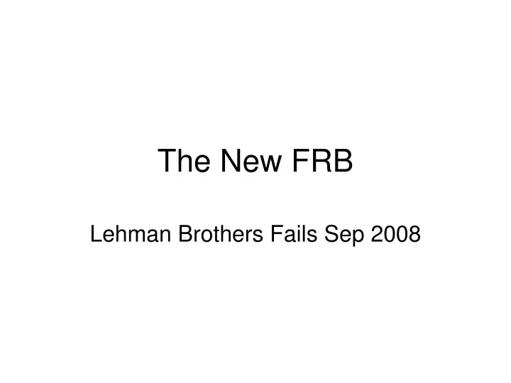 the new frb
