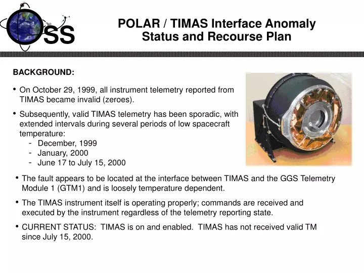 polar timas interface anomaly status and recourse plan