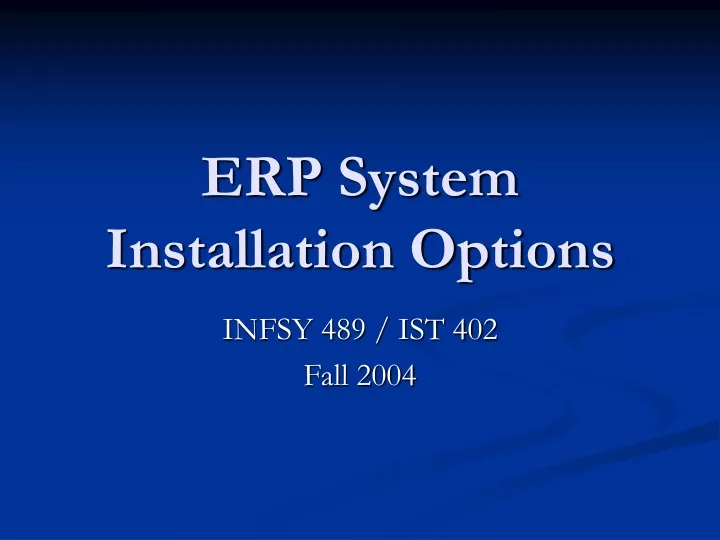 erp system installation options